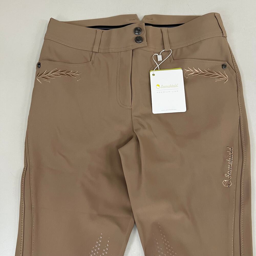SAMSHIELD Delice Flower Equestrian Pants Women's Sz US 26, UK 8, FR 36 Camel - Picture 2 of 13